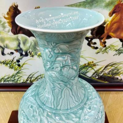 BÌNH MEN NGỌC THANH LONG CƯỠI MÂY VƯỢT BIỂN